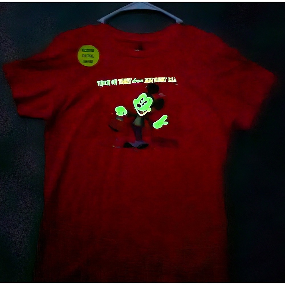 Disney Parks Mickey Not So Scary Halloween Party 2019 Glow Shirt Kids XL Orange